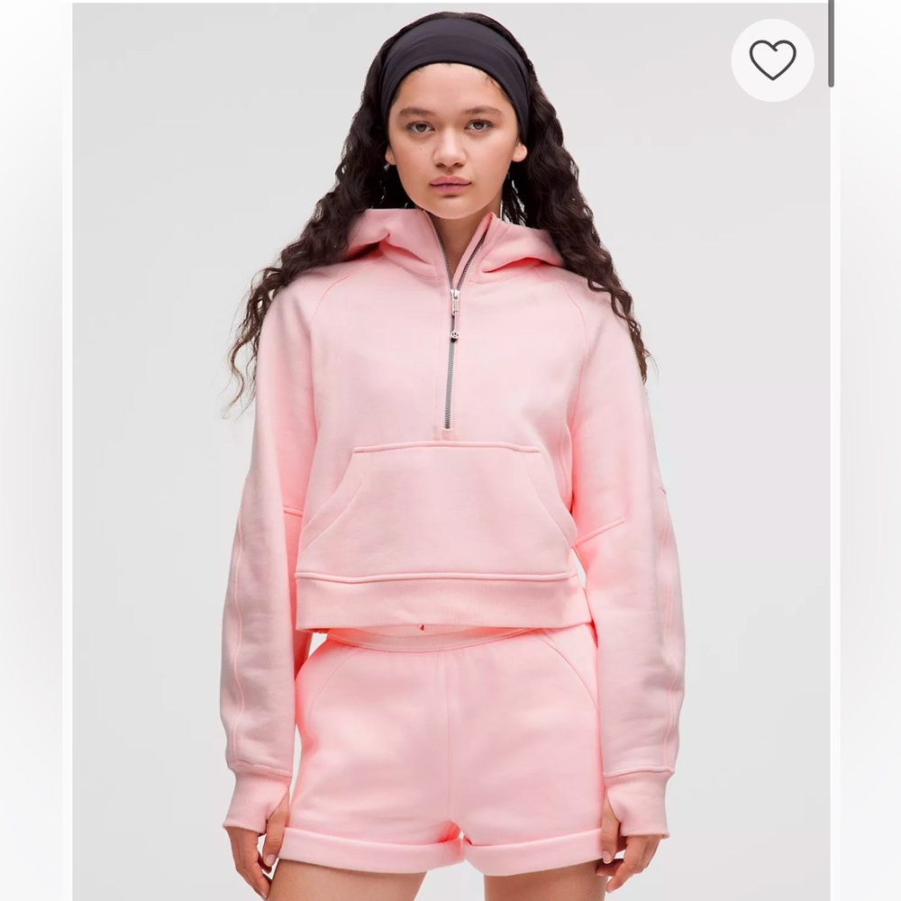 Lululemon Scuba Oversized Half-Zip Hoodie, light pink. XS/S.